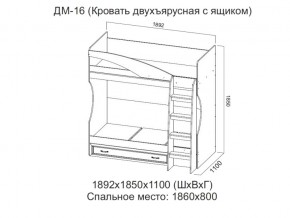 ДМ-16 Кровать двухъярусная с ящиком в Челябинске - magazin-mebel74.ru | фото