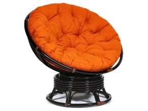 Кресло-качалка Papasan w 23/01 B с подушкой Antique brown, ткань Оранжевый в Челябинске - magazin-mebel74.ru | фото