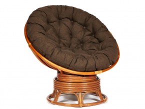 Кресло-качалка Papasan w 23/01 B с подушкой Cognac, ткань Коричневый в Челябинске - magazin-mebel74.ru | фото