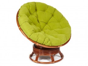 Кресло-качалка Papasan w 23/01 B с подушкой Pecan, флок Олива в Челябинске - magazin-mebel74.ru | фото