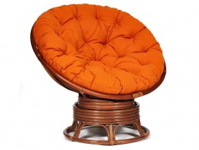 Кресло-качалка Papasan w 23/01 B с подушкой Pecan, ткань Оранжевый в Челябинске - magazin-mebel74.ru | фото