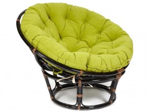 Кресло Papasan 23/01 W с подушкой Antique brown, флок Олива в Челябинске - magazin-mebel74.ru | фото