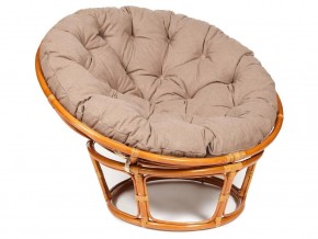 Кресло Papasan 23/01 W с подушкой Cognac, экошерсть Коричневый в Челябинске - magazin-mebel74.ru | фото