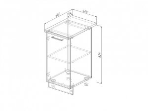 Н 40 Модуль нижний Без Столешницы МН 40 в Челябинске - magazin-mebel74.ru | фото