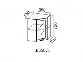 Ш550ус/720 Шкаф навесной 550/720 (угловой со стеклом) в Челябинске - magazin-mebel74.ru | фото