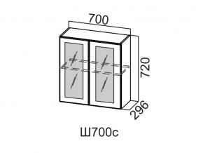 Ш700с/720 Шкаф навесной 700/720 (со стеклом) в Челябинске - magazin-mebel74.ru | фото